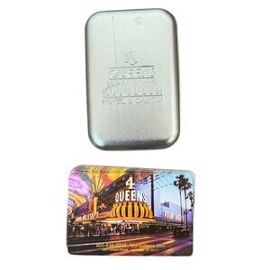 4 Four Queens Hotel Casino Las Vegas‎ Playing Cards Deck Tin Case Fremont Street